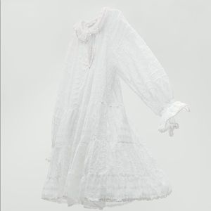 Zara White Embroidered Dress.